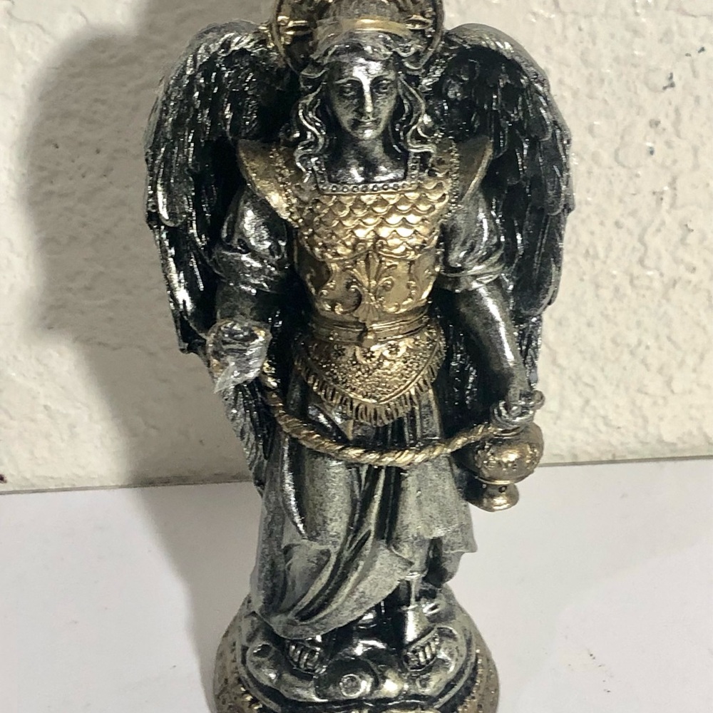 Silver and Gold Archangel Zadquiel Figurine